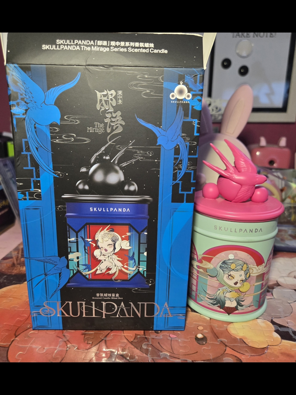 SKULLPANDA The Mirage Scented Candle - Blue & Pink The Ghanta